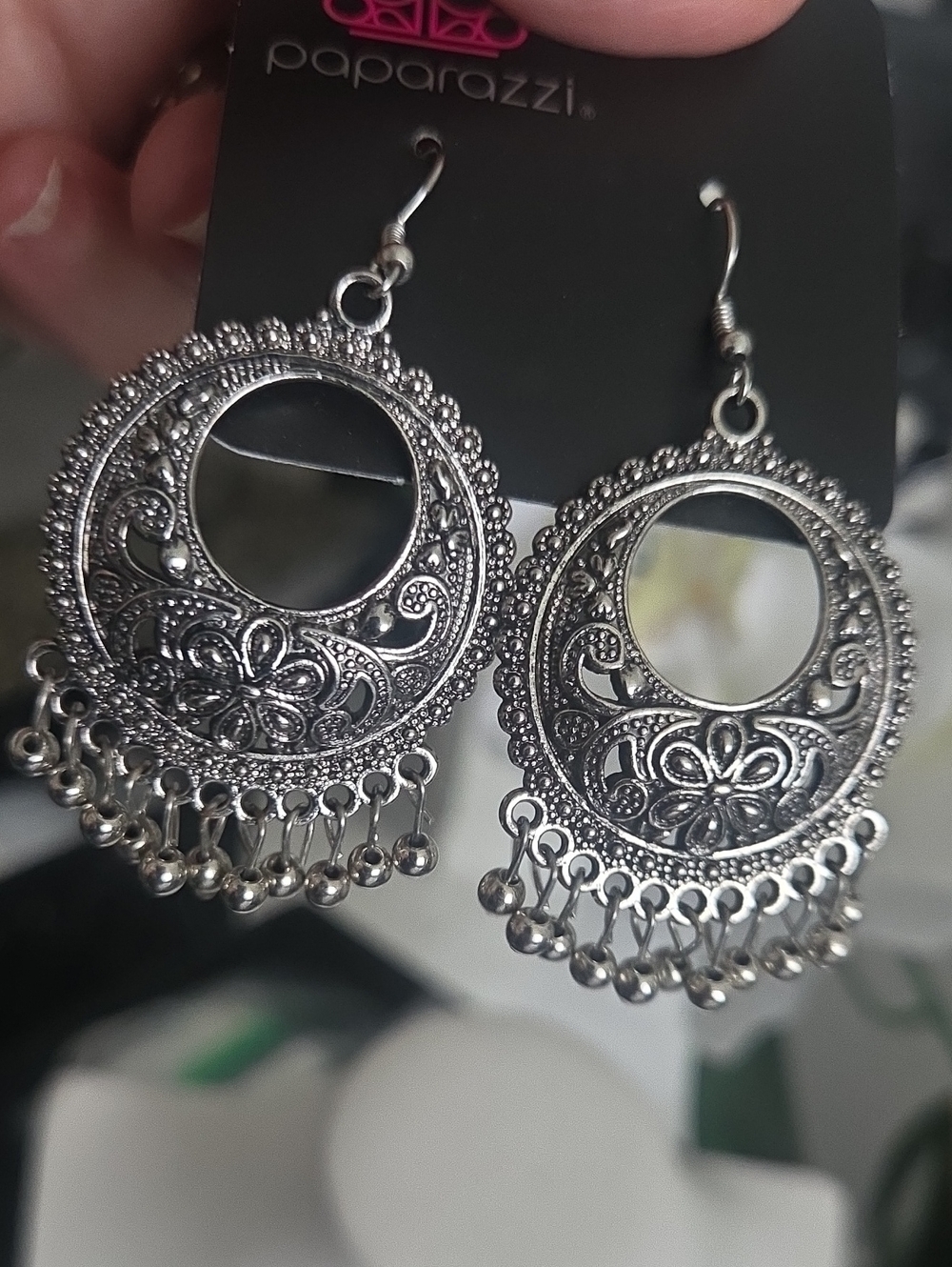 Paparazzi Thrifty Traveler Silver Earrings NWT